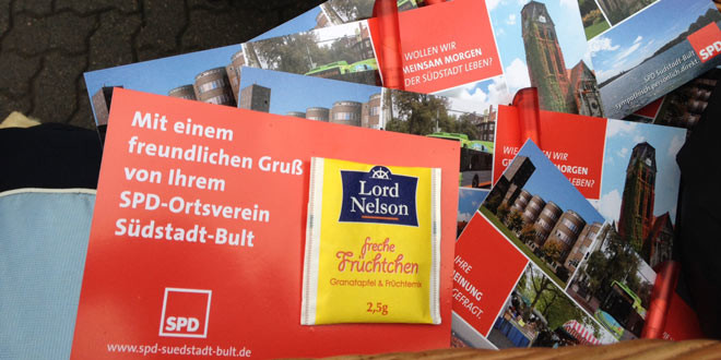 Gruß- und Dialogkarten des SPD-Ortsvereins Südstadt-Bult.